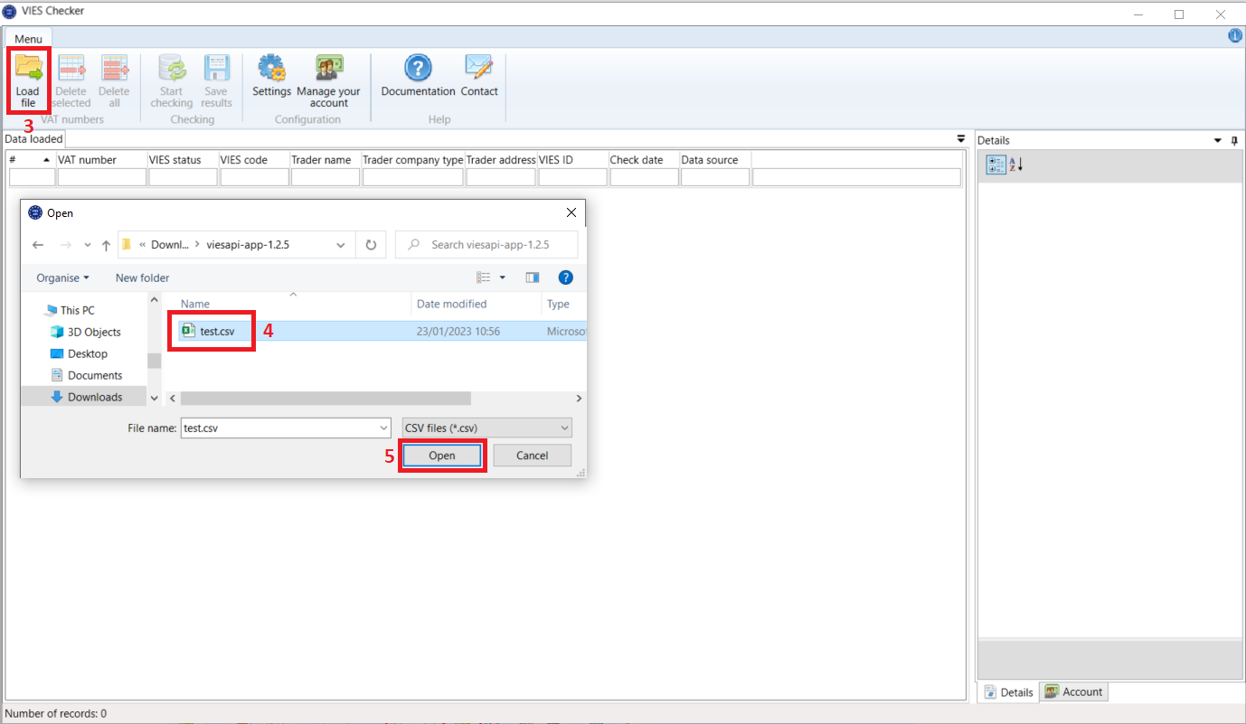 load csv to viesapi checker